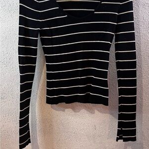 H&M Black Ribbed Knit Top